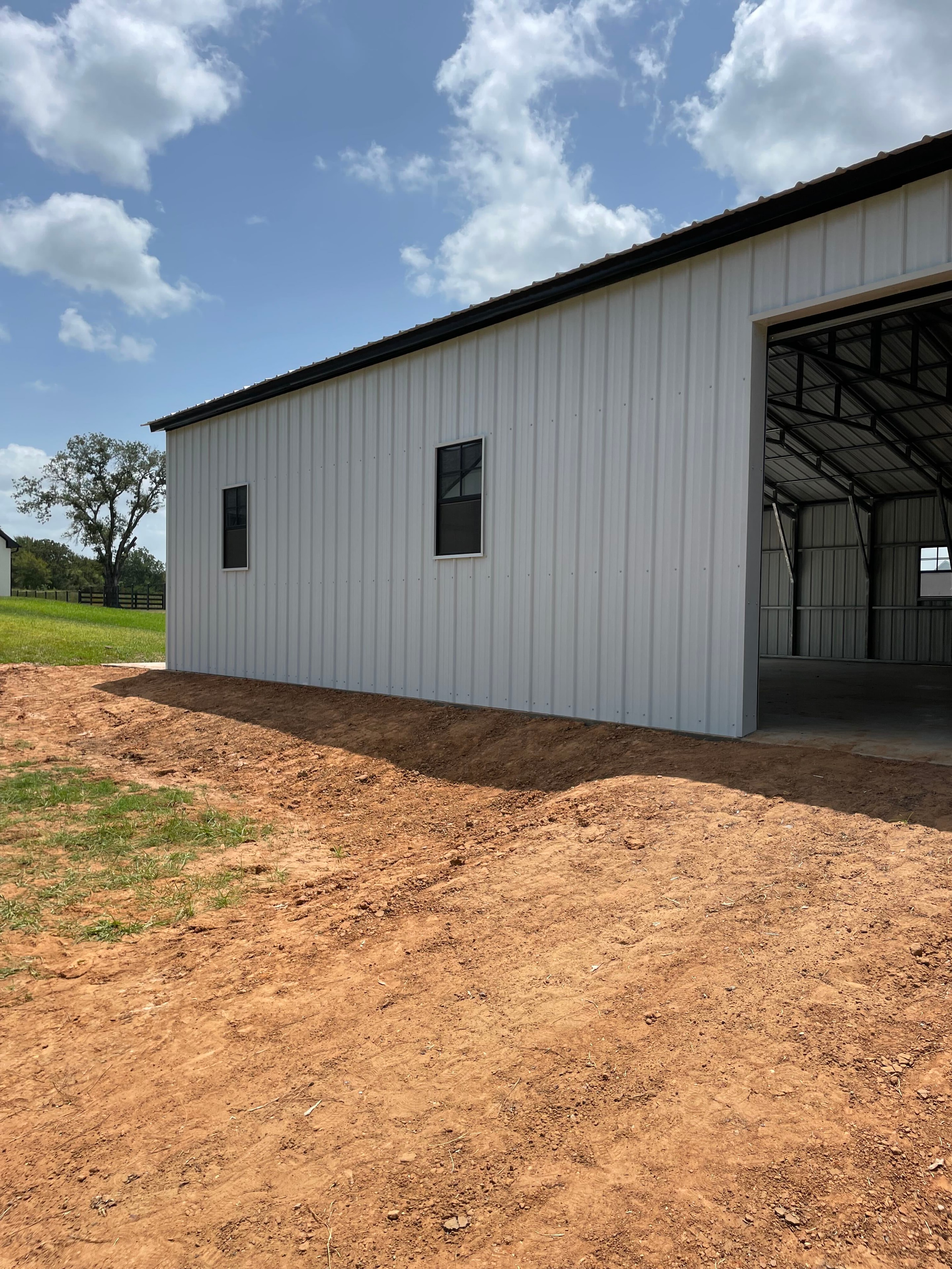 Steel workshop exterior